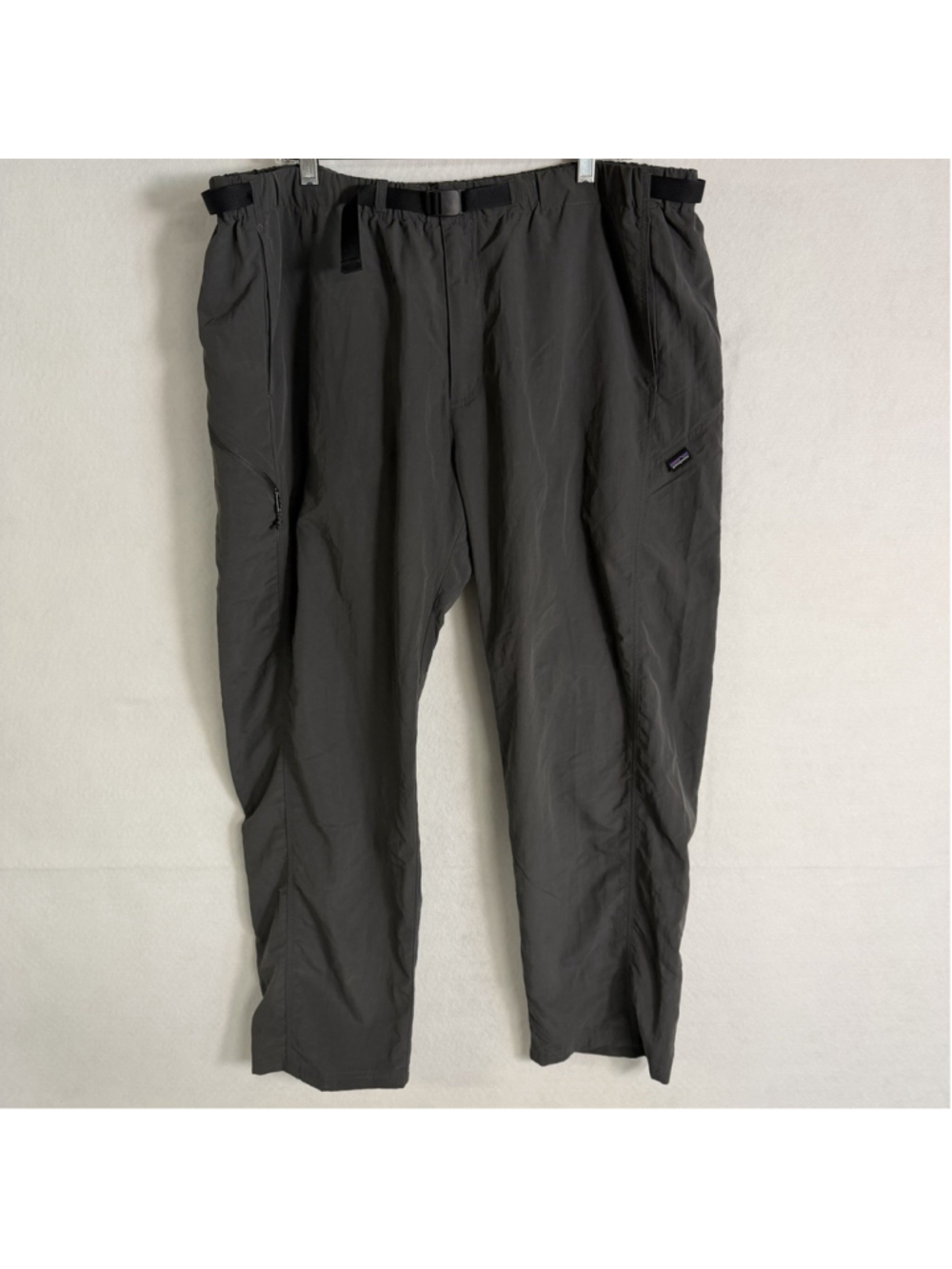 NEW Patagonia Hiking Pants XXL Grey Nylon Belted GI 3 Water Repellent UPF 50+